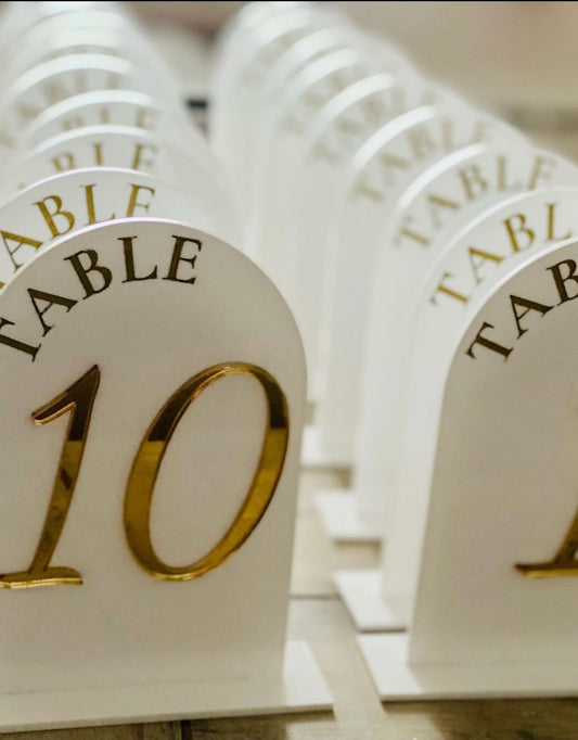 Table Number Signs
